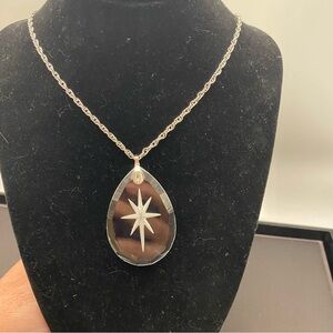 Hallmark faceted lead crystal Starburst Teardrop pendant